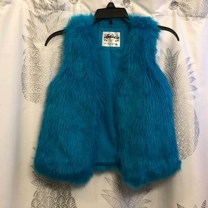 Justice - Blue Faux Fur Vest
